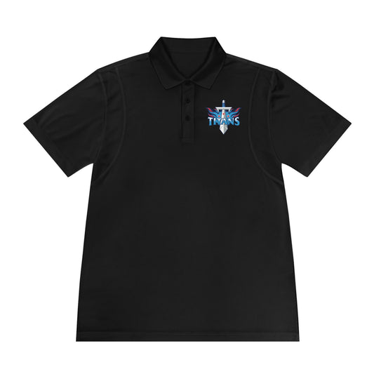 Black Tennessee Titans sports polo shirt with classic style.