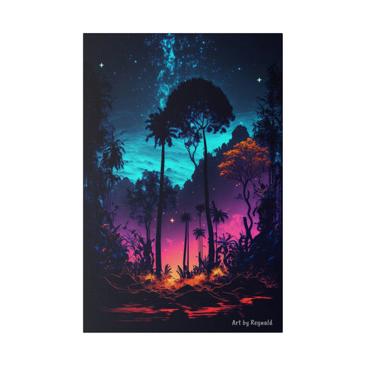 Neon Forest 1 - 16"x24" Matte Canvas, Stretched, 0.75"