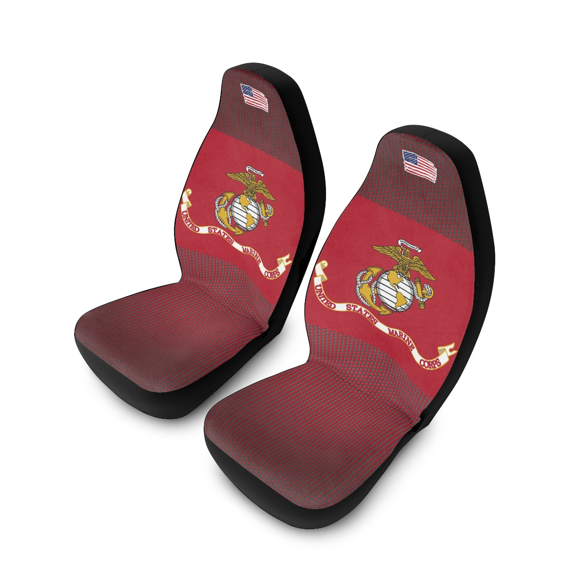 U.S. Marine Corps Dark Red Polyester Car Seat Covers